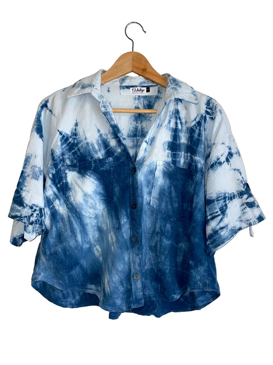 LINEN - Cropped Shirt Shibori