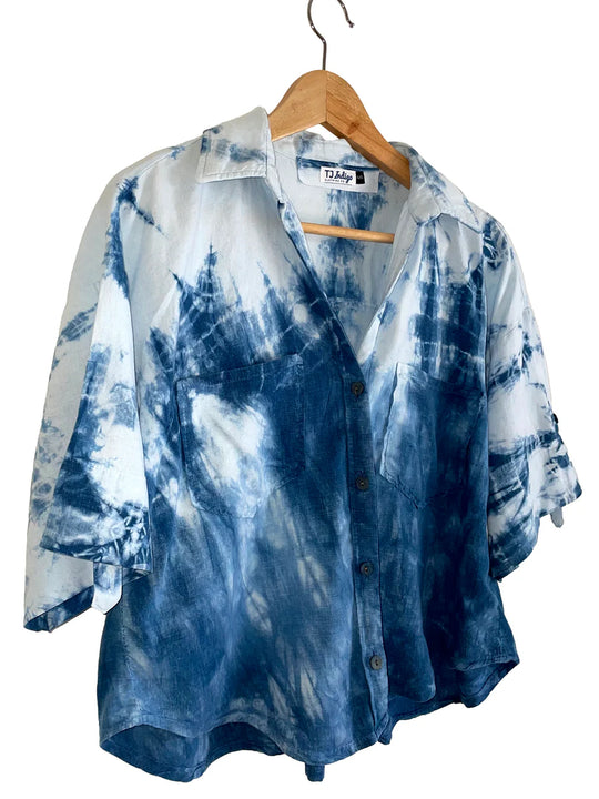 LINEN - Cropped Shirt Shibori