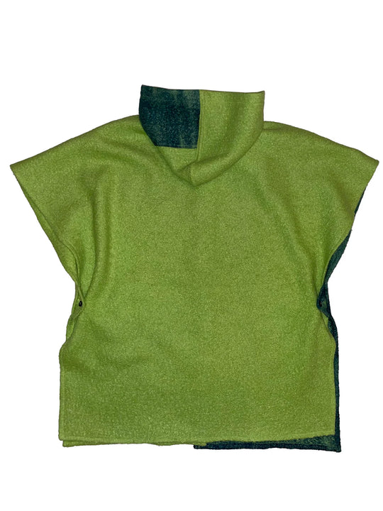 Hooded Boiled Wool Cape