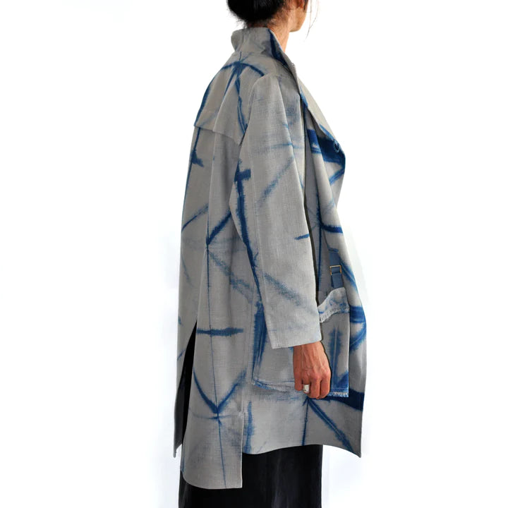 Itajime Linen Jacket with External Pocket