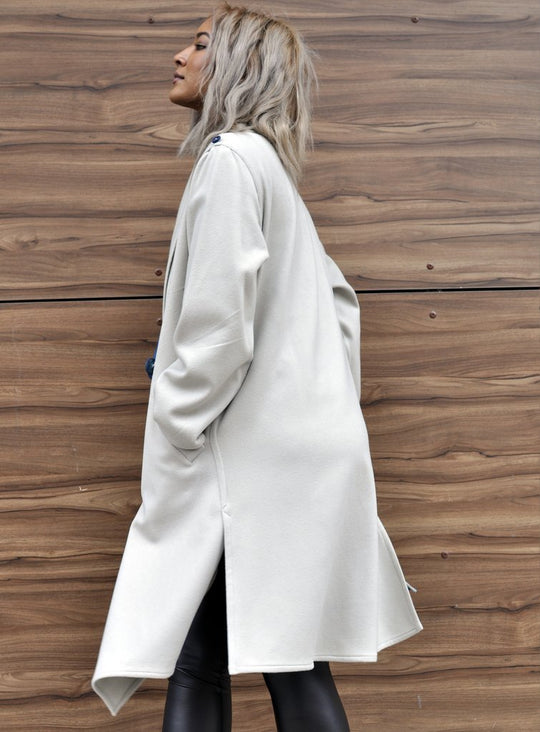 Cashmere & Wool Wraparound Shibori Coat - Naturally Canada