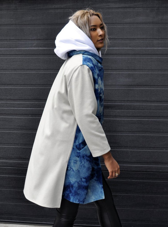 Cashmere & Wool Wraparound Shibori Coat - Naturally Canada