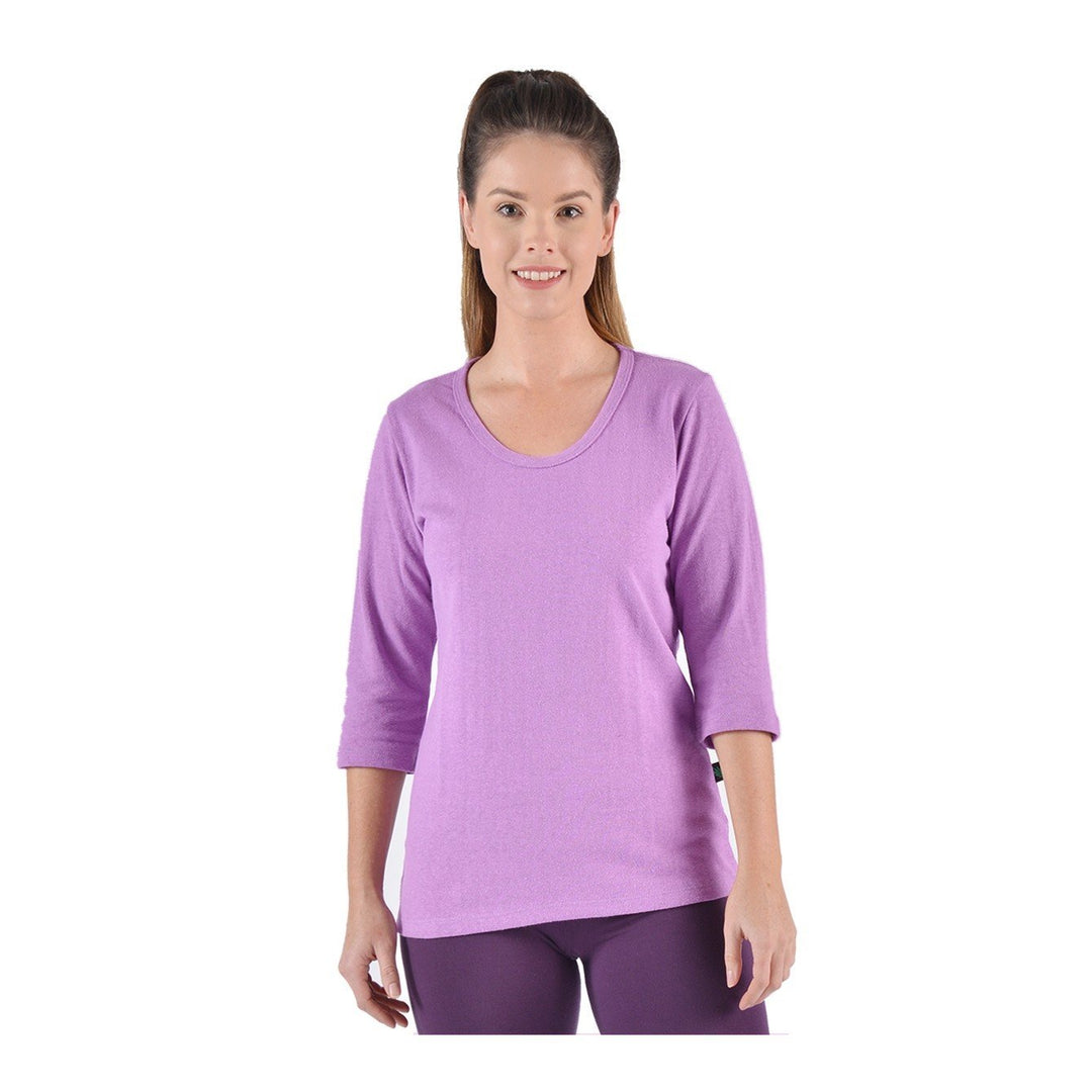 Hemp 3/4 Sleeve Scoop Neck Top - Naturally Canada