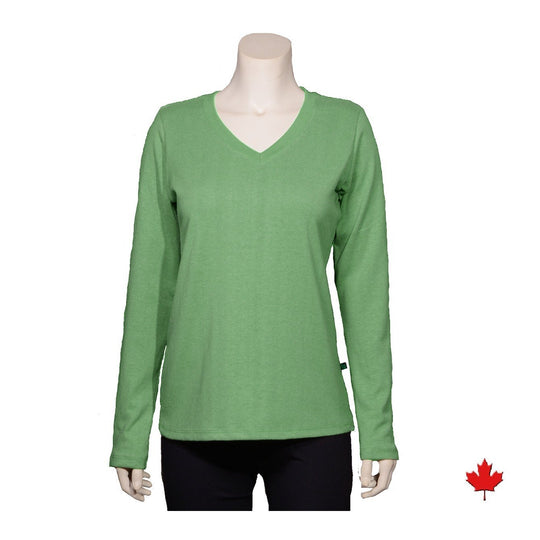 Hemp V-Neck Long Sleeve - Naturally Canada