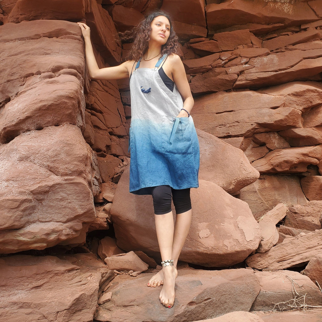 Linen Pinafore Apron Dress - Naturally Canada