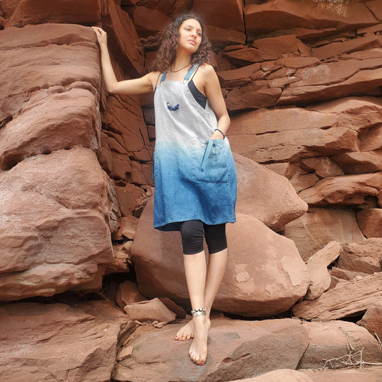 Linen Pinafore Apron Dress - Naturally Canada