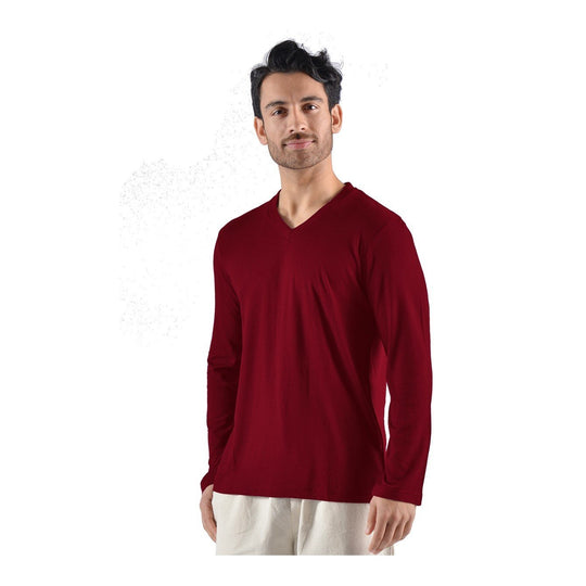 Men's Bamboo/OC Long Sleeve V-Neck T-Shirt - Naturally Canada