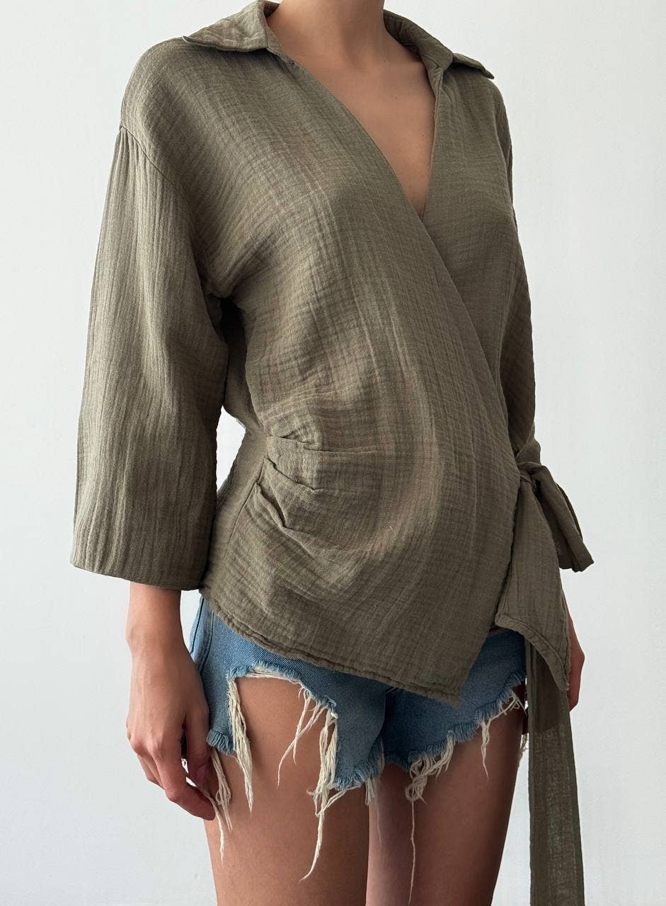 Muslin Wrap Top- Spring Edition
