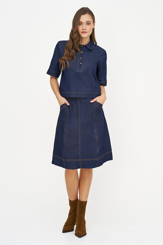 Women's Woven Top in 100% Cotton