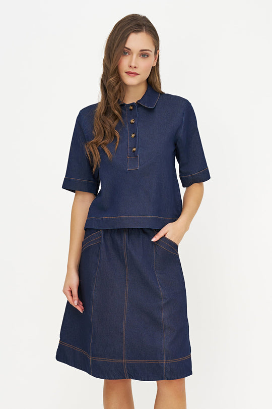 Women's Woven Top in 100% Cotton