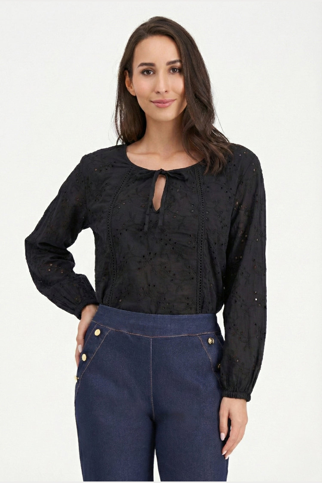 Women's Knit/Woven Cotton Combo Top