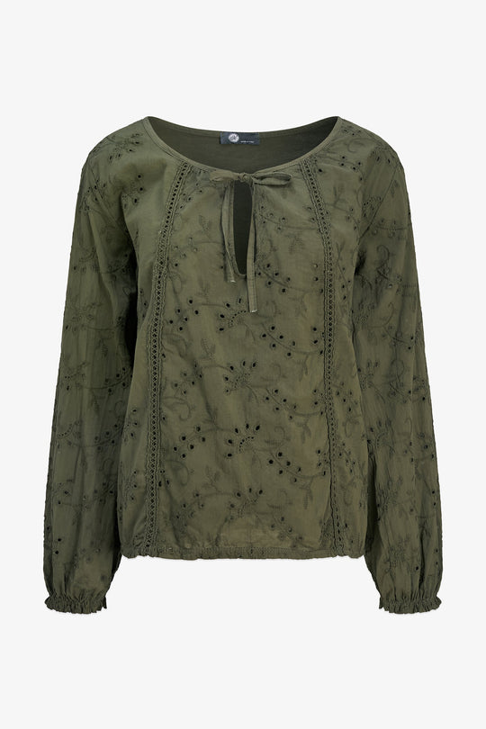 Women's Knit/Woven Cotton Combo Top