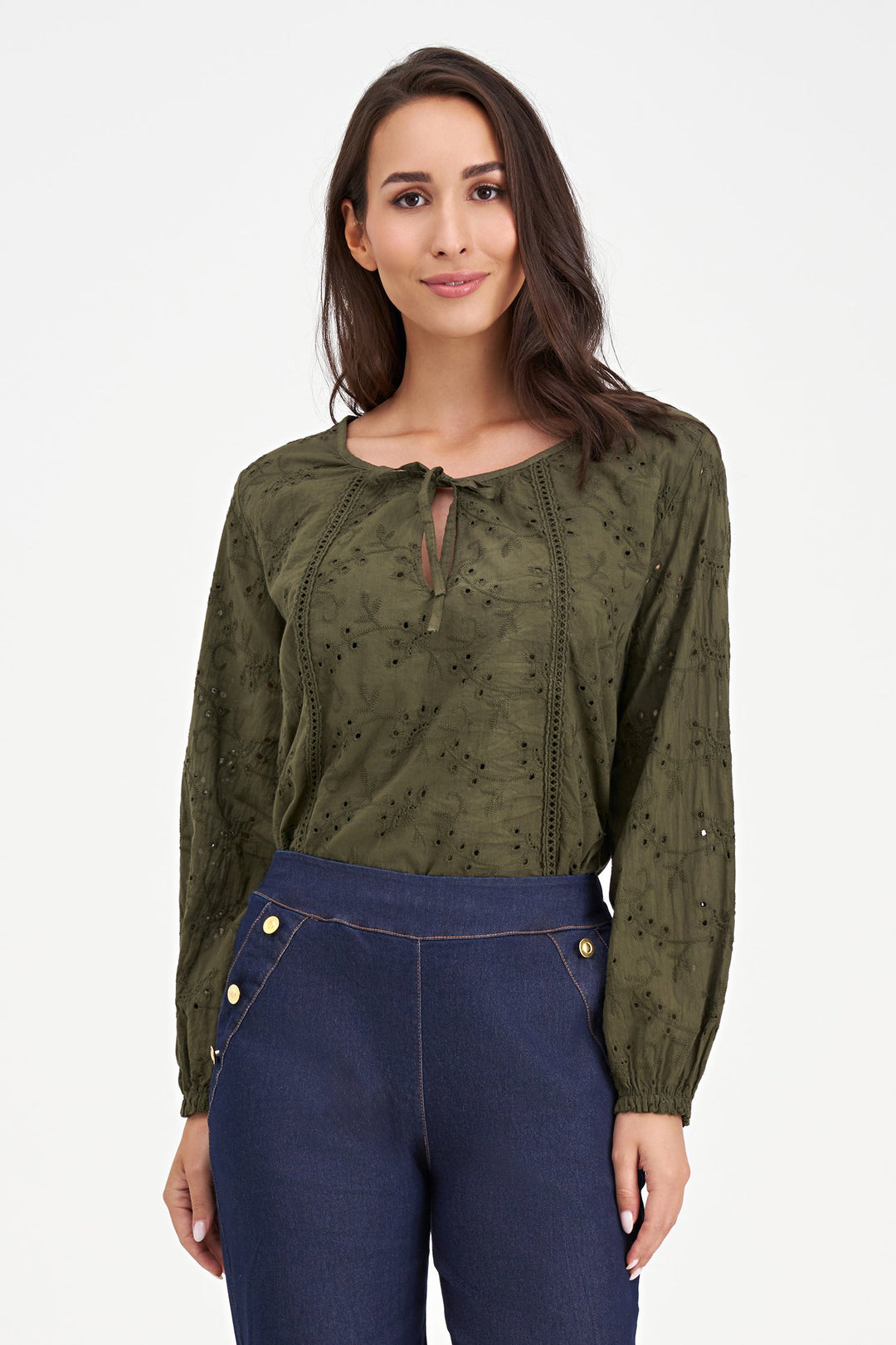 Women's Knit/Woven Cotton Combo Top