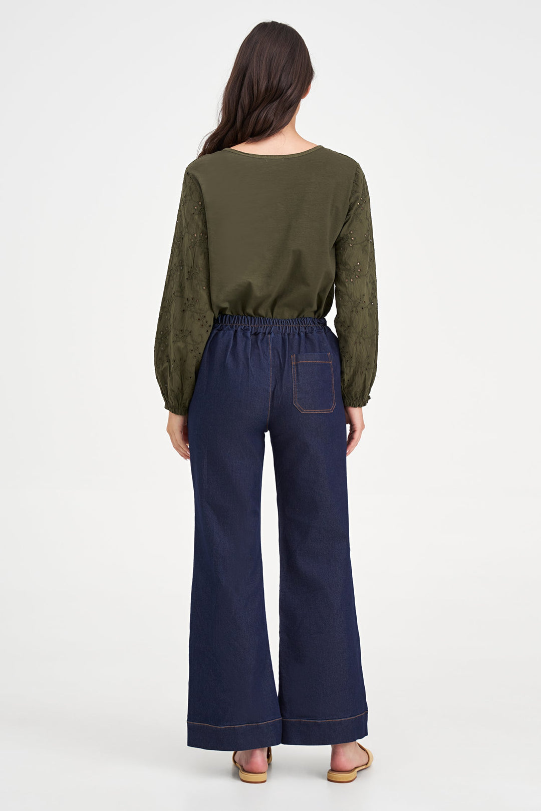 Women's Knit/Woven Cotton Combo Top