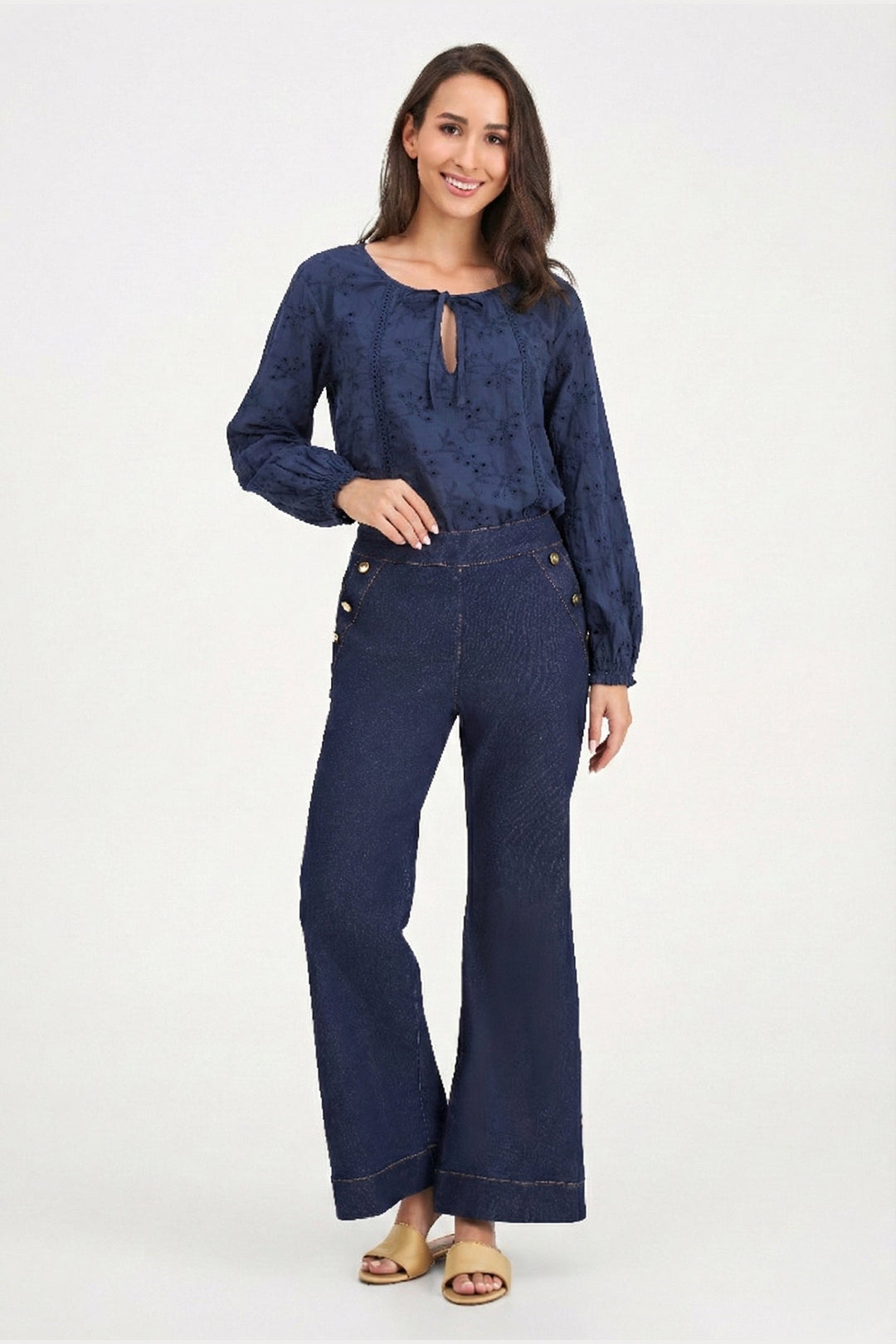 Women's Knit/Woven Cotton Combo Top