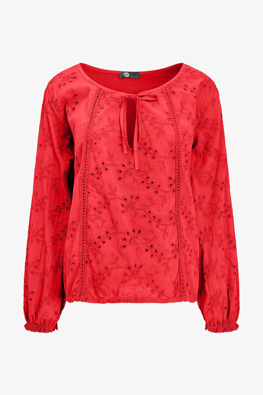 Women's Knit/Woven Cotton Combo Top