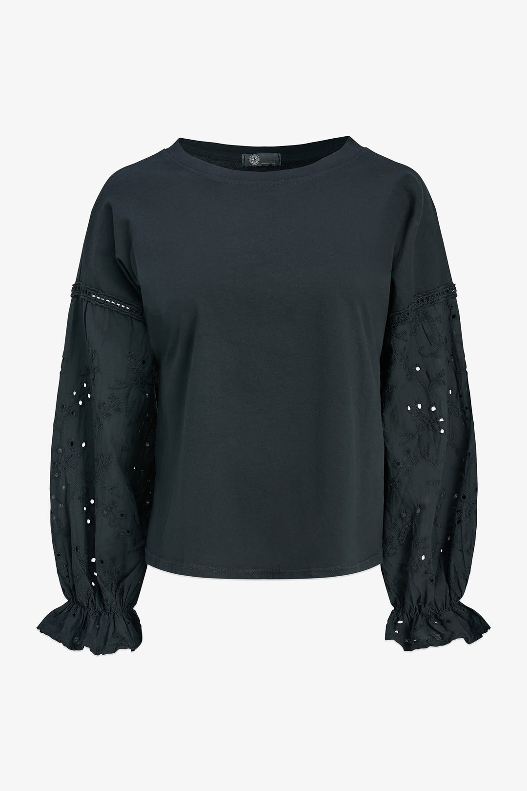 Women's Knit/Woven Combo Top