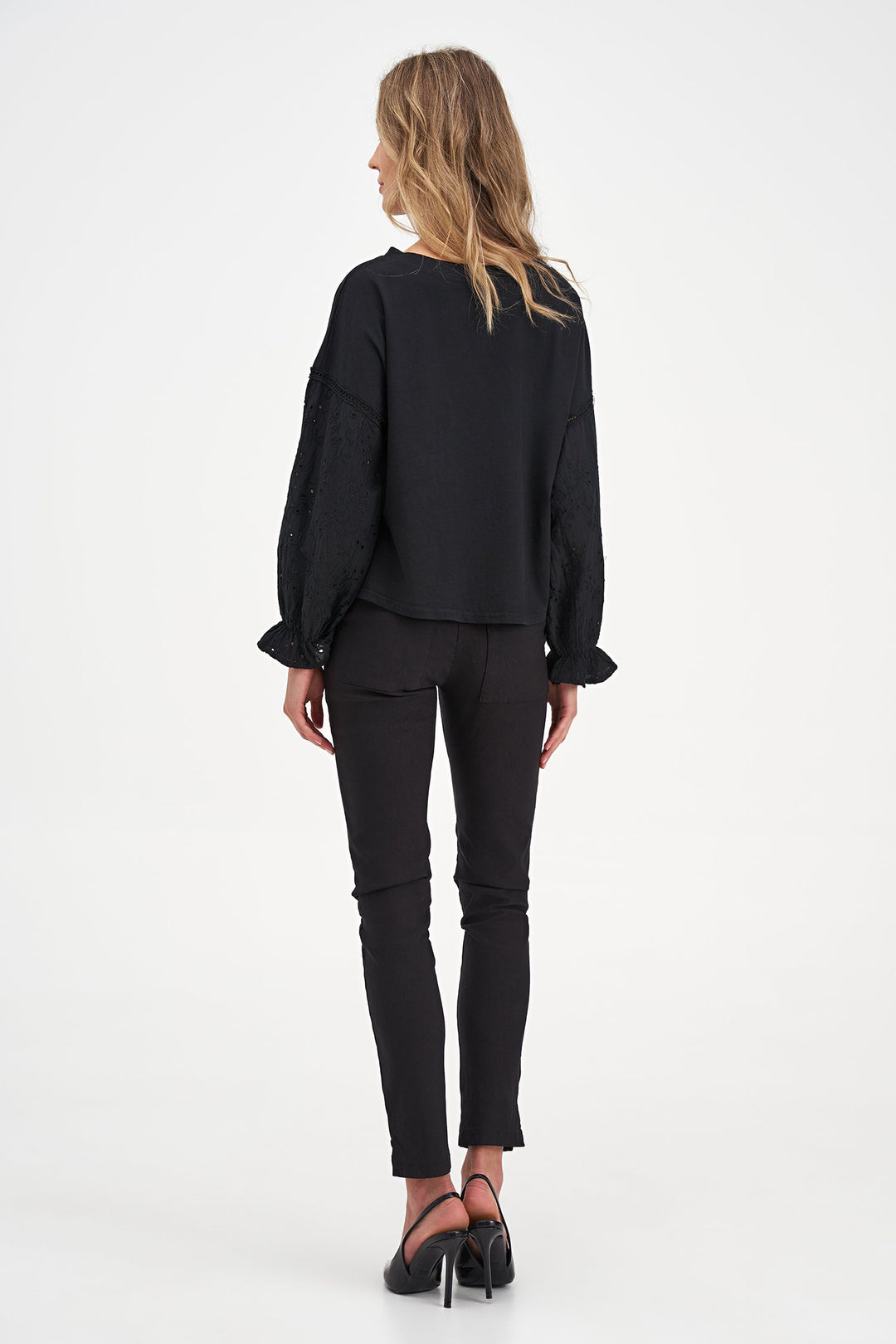 Women's Knit/Woven Combo Top