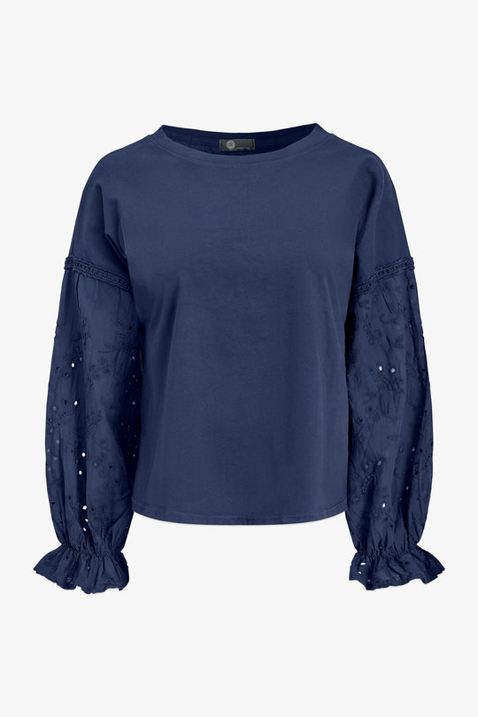 Women's Knit/Woven Combo Top