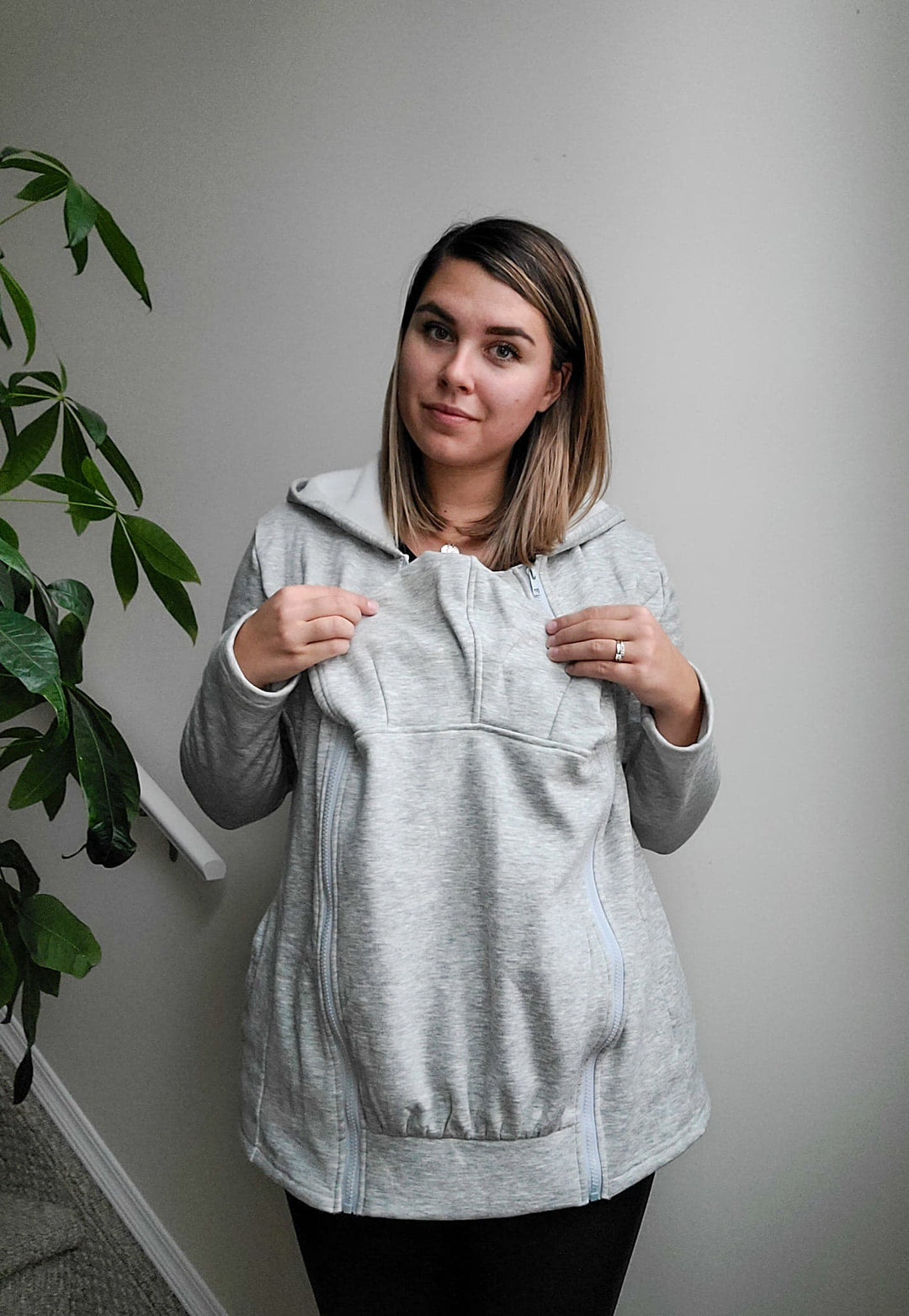 2-in-1 Fleece Baby Carrying Hoodie