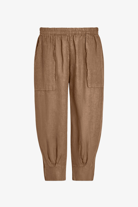 Women's Woven Linen Classic Capri Trousers