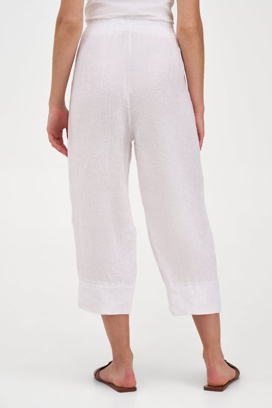 Women's Woven Linen Classic Capri Trousers