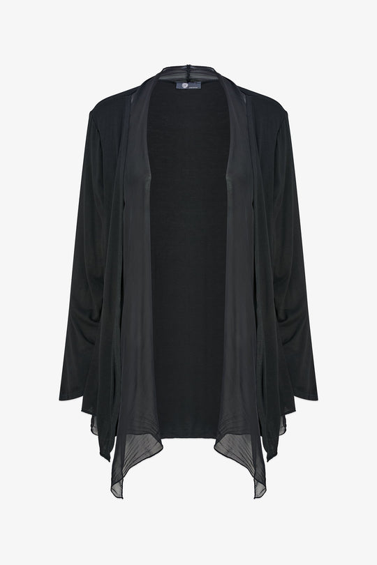 Women's Knit/Woven Combo Cardigan