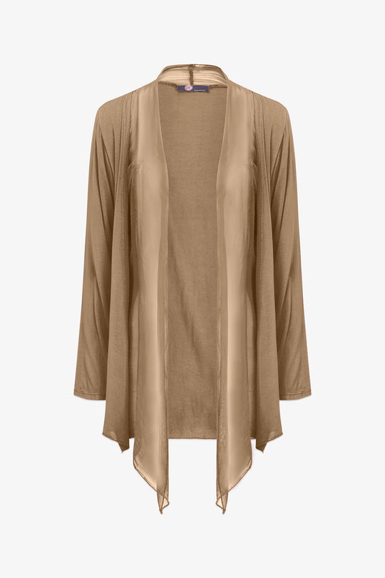 Women's Knit/Woven Combo Cardigan