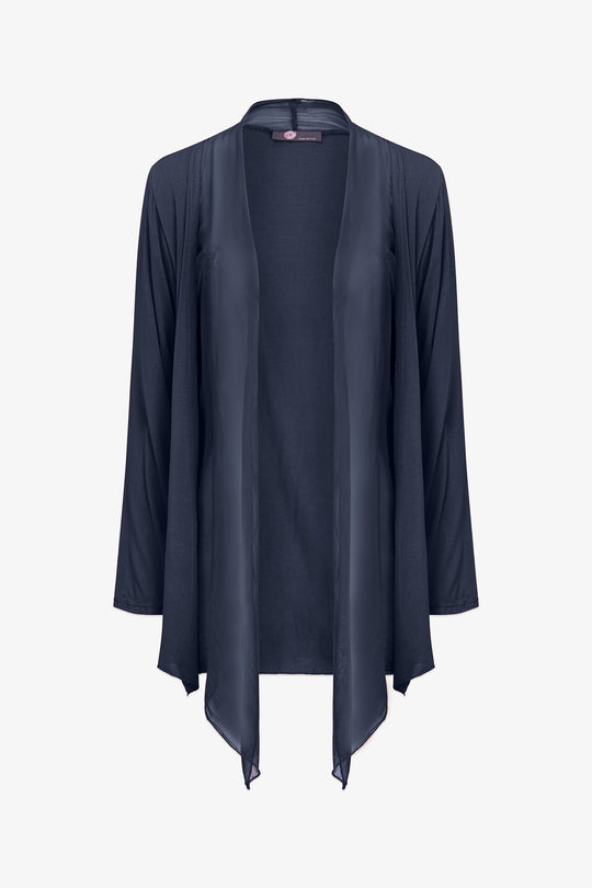 Women's Knit/Woven Combo Cardigan