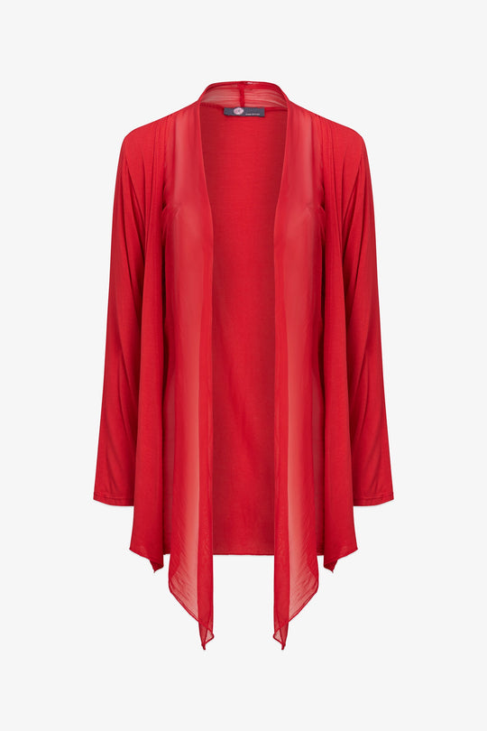 Women's Knit/Woven Combo Cardigan
