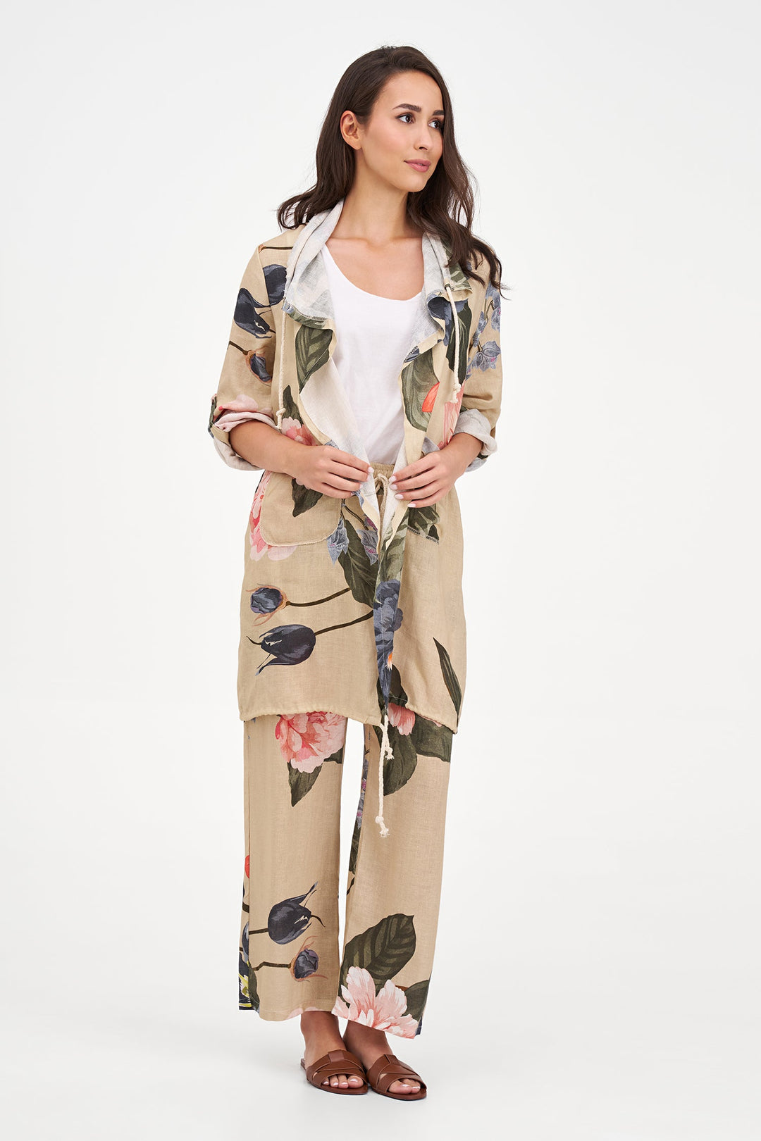 Women's Woven Linen Cardigan