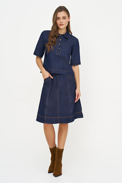 Women's Woven Skirt in 100% Cotton