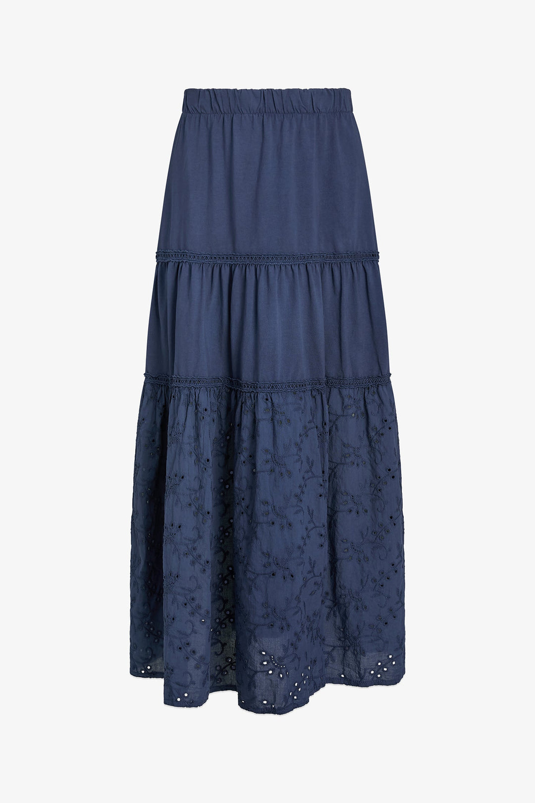 Women's Cotton Knit/Woven Eyelet/Combo Skirt