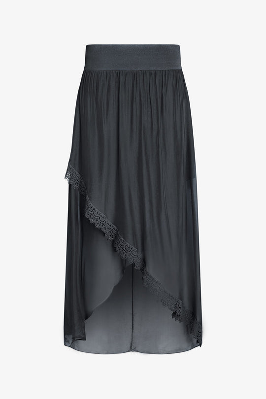 Women's Knit/Woven Combo Skirt