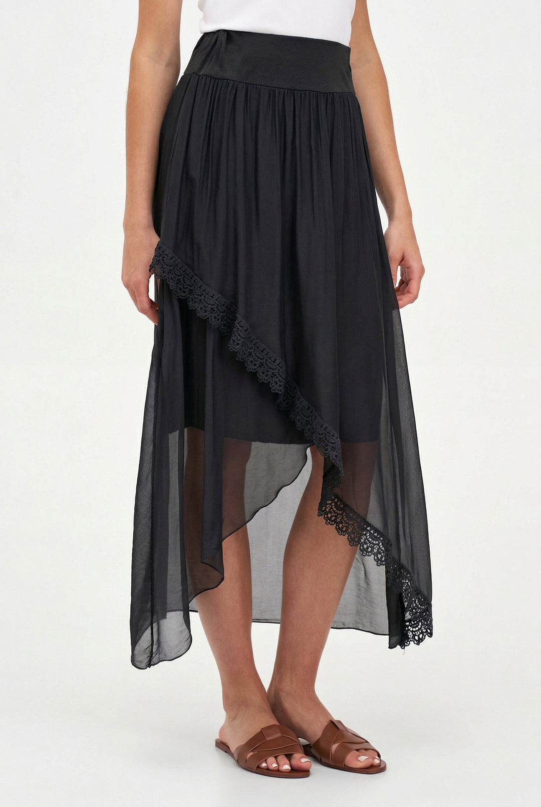 Women's Knit/Woven Combo Skirt