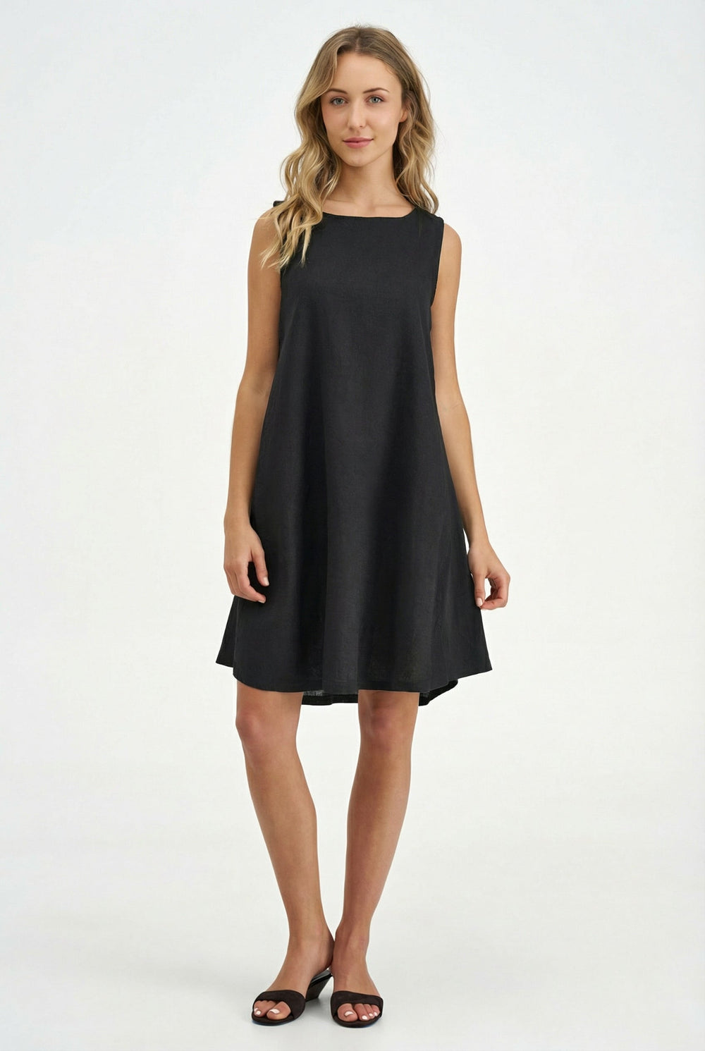 Women's Woven Linen Tunic Dress