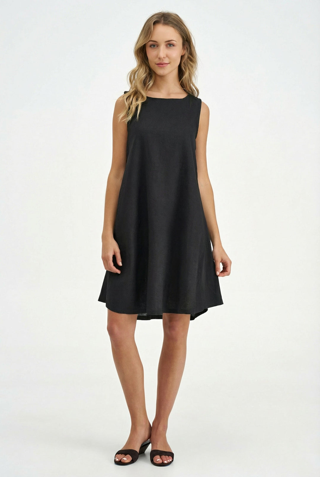 Women's Woven Linen Tunic Dress