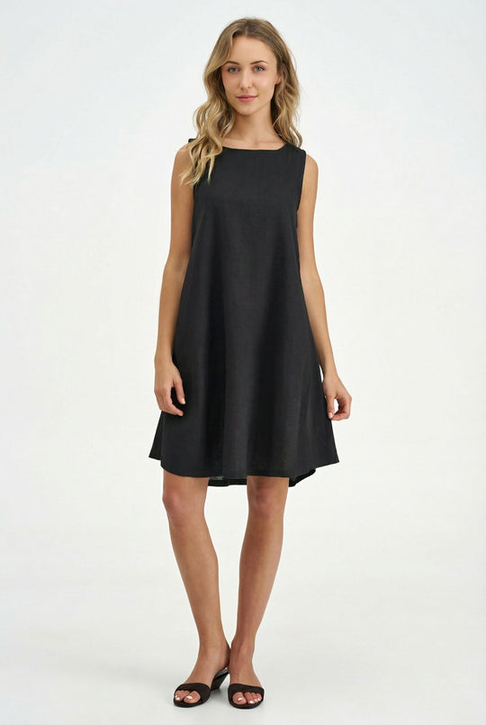 Women's Woven Linen Tunic Dress