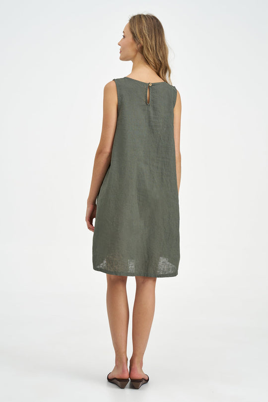 Women's Woven Linen Tunic Dress