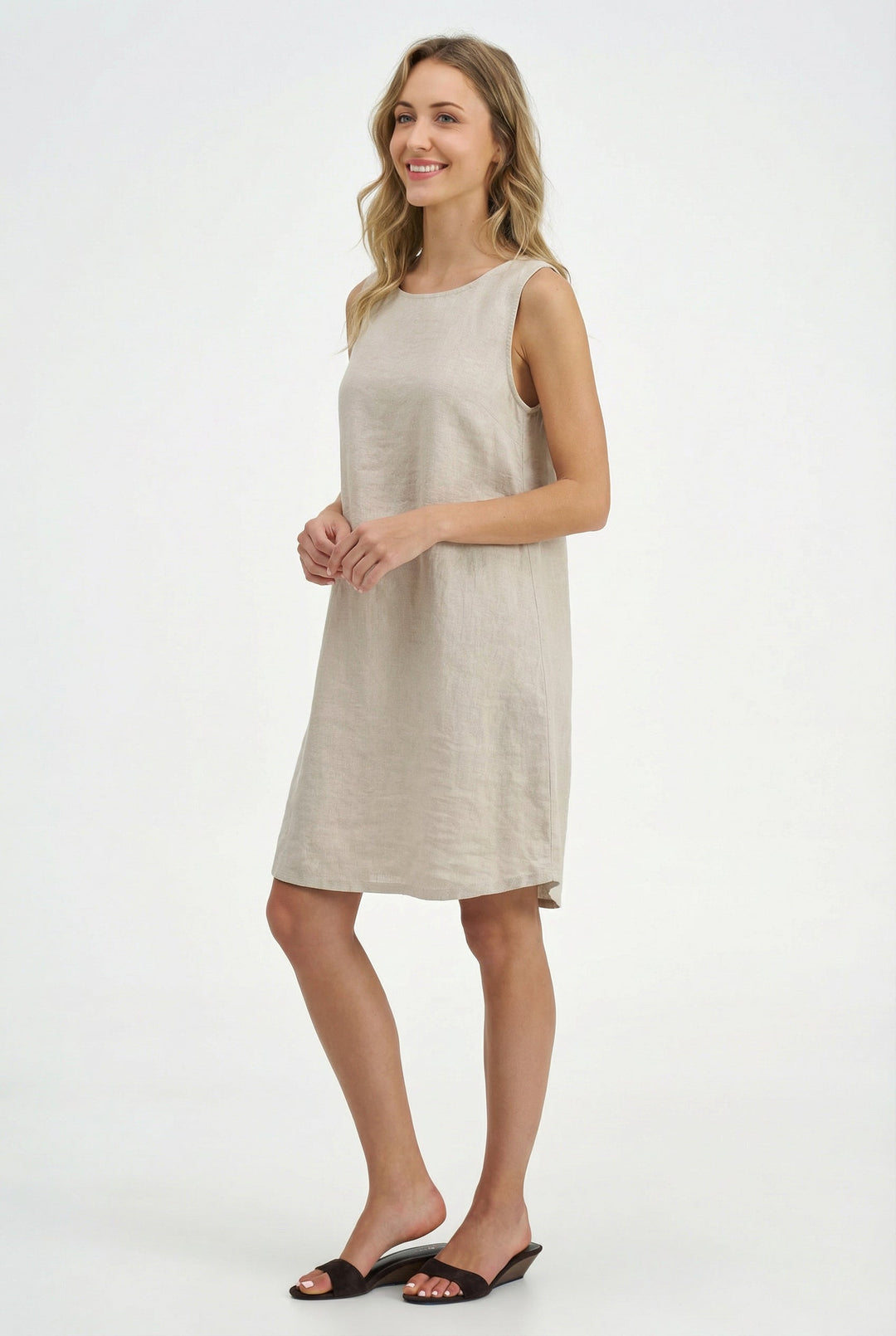 Women's Woven Linen Tunic Dress