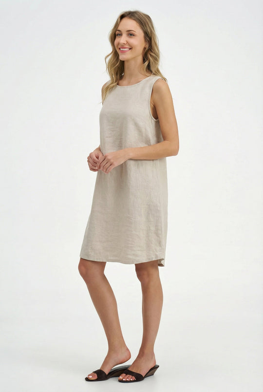 Women's Woven Linen Tunic Dress