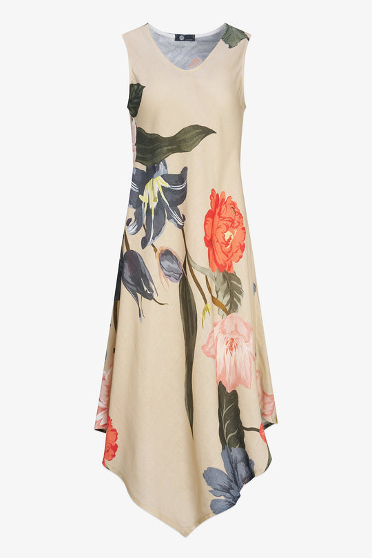 Women's Woven Linen Sleeveless Dress