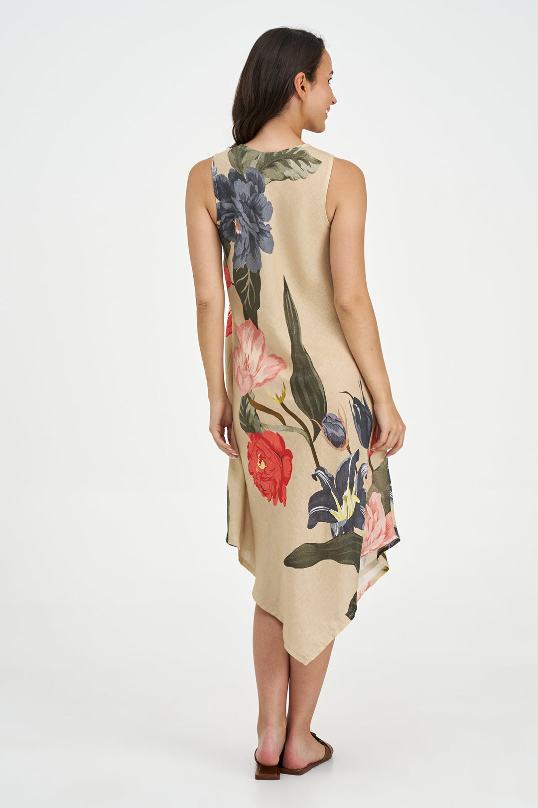 Women's Woven Linen Sleeveless Dress