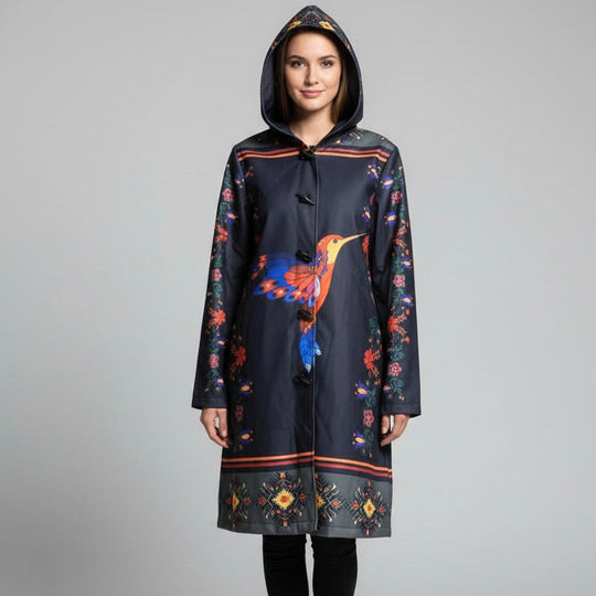 Midnight Hummingbird Long Coat