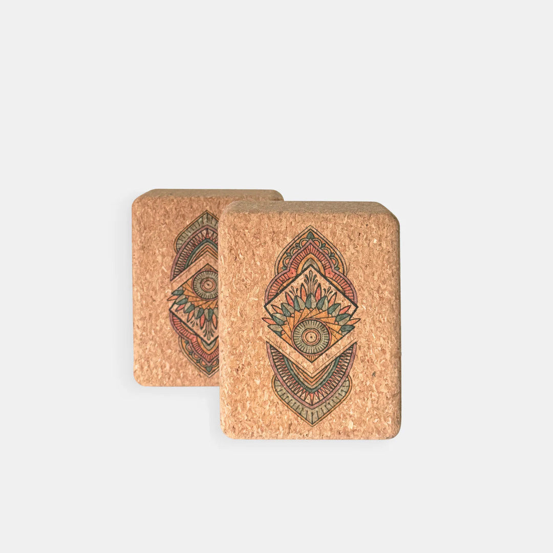 Mandala Handstand &amp; Hand Balancing Cork Blocks | 100% Natural
