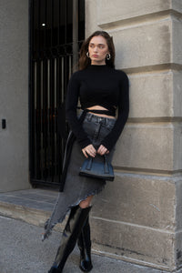 Long Sleeve Wrap Top in Soft Tencel