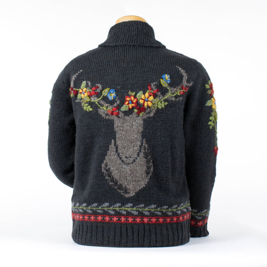 Hartley Knit Sweater with Floral Antler Design