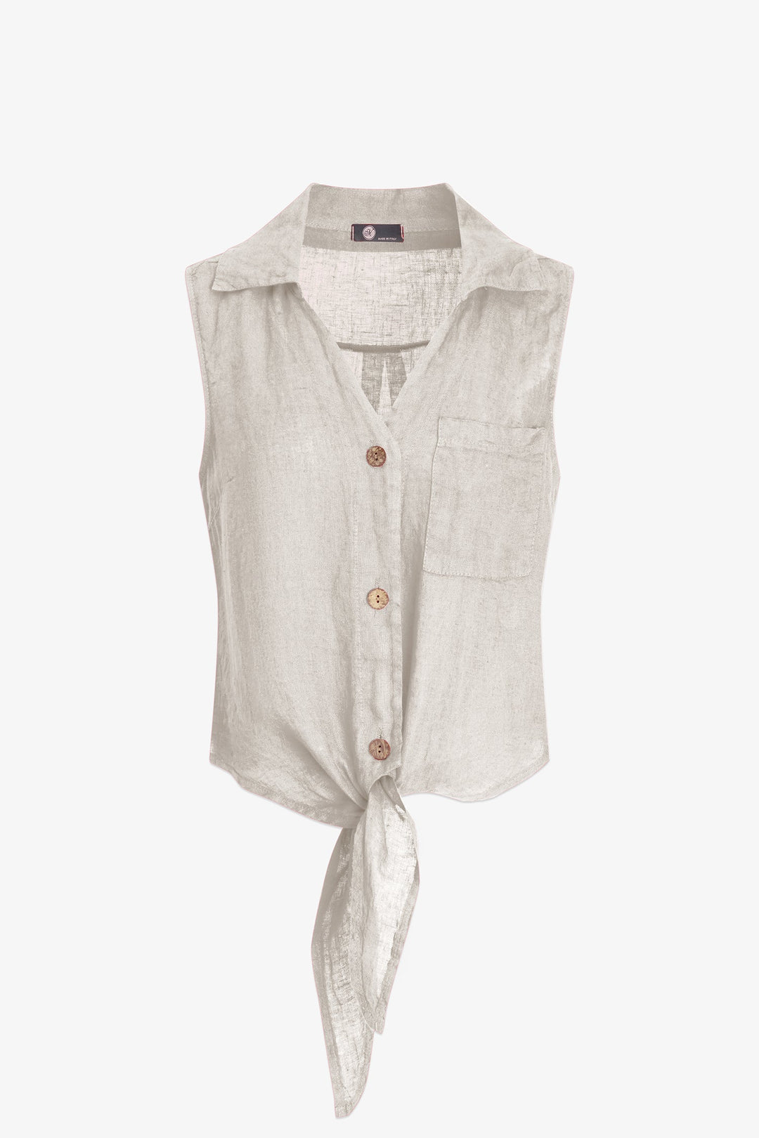 Women's Woven Linen Sleeveless Shirt