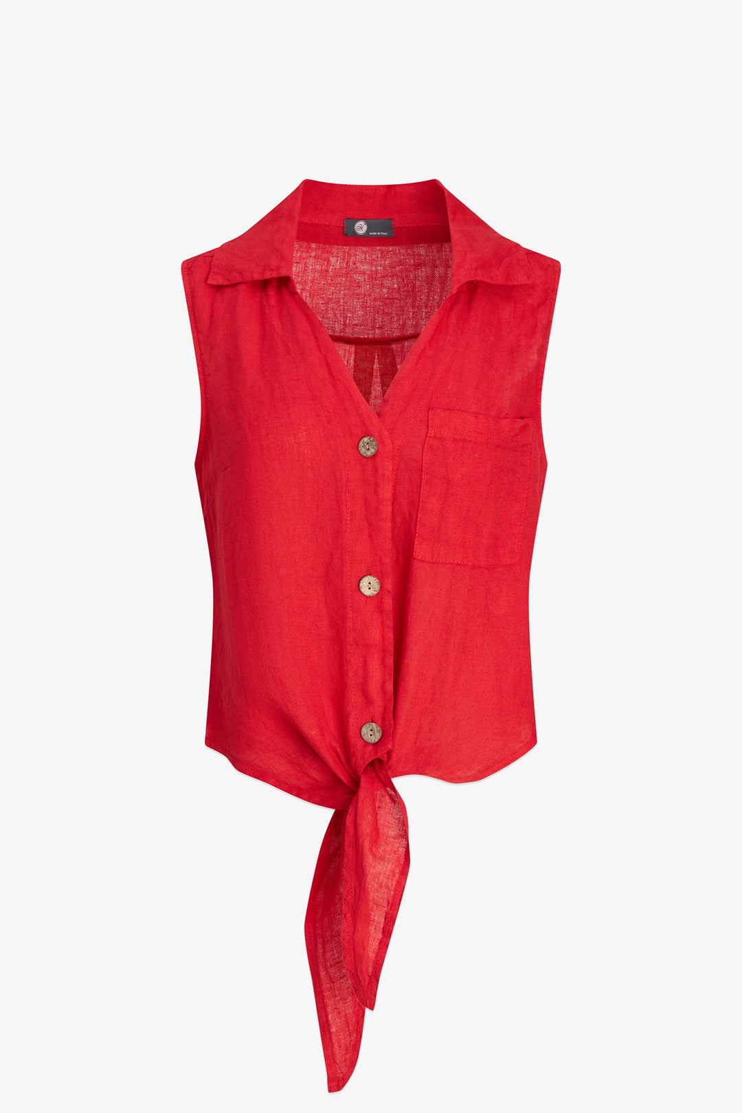 Women's Woven Linen Sleeveless Shirt
