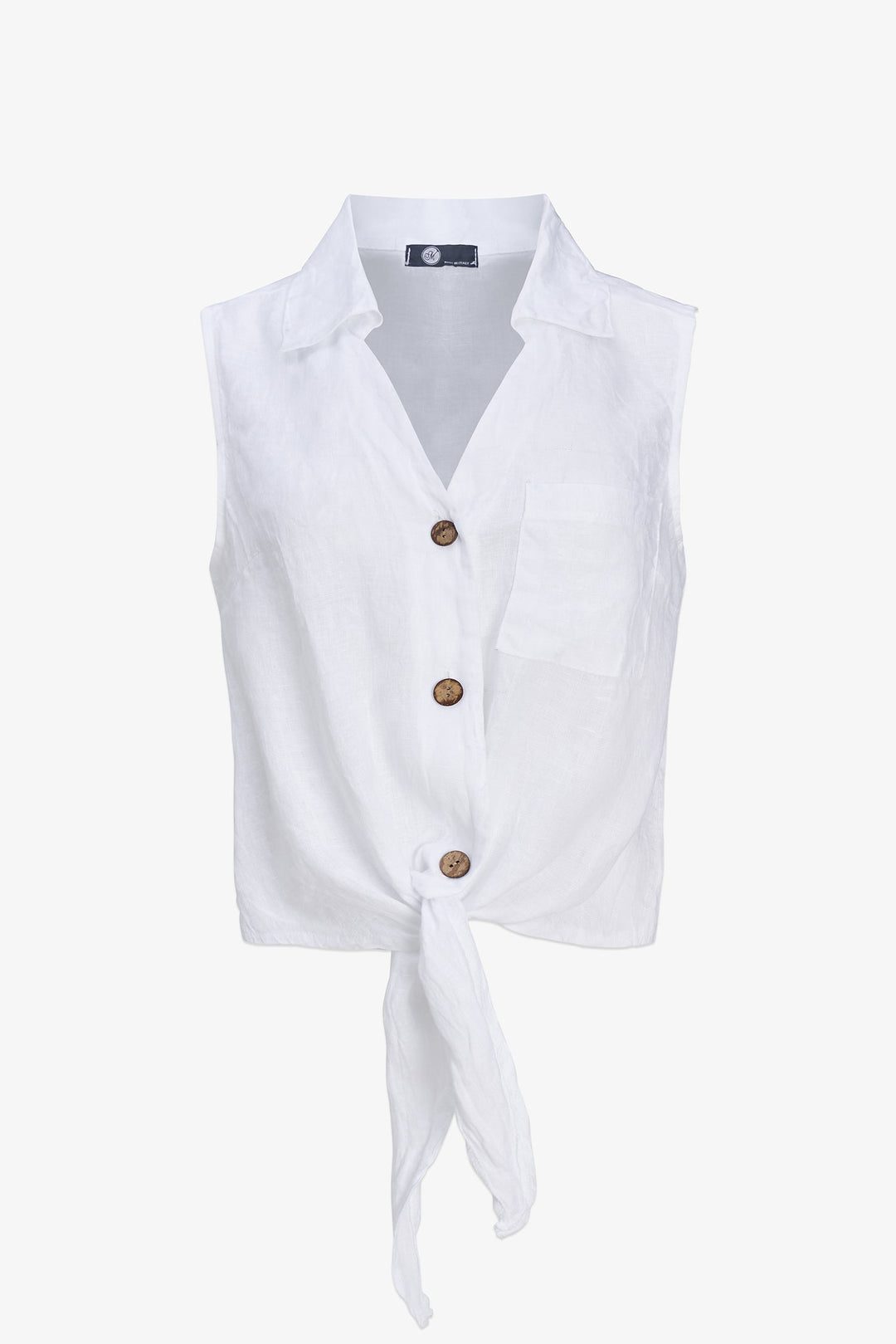 Women's Woven Linen Sleeveless Shirt